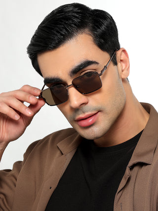 Mocha - Brown Rectangle Polarized Sunglasses (WS1411PCL2197)