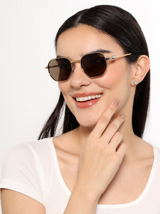 Majesty - Golden Wayfarer Polarized Sunglasses (WS1419PCL2208)