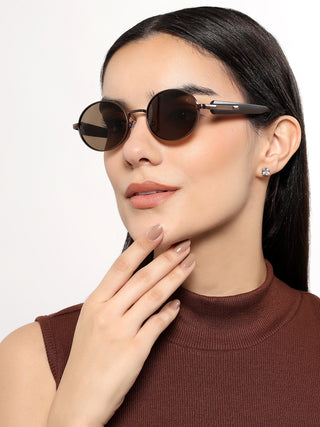 Cruze - Brown Oval Polarized Sunglasses (WU14110PCL2203)