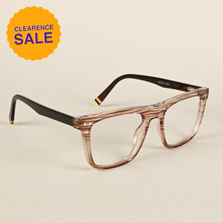 EyeJack Flare Brown & Clear Square Eyeglasses for Men & Women (XY31016GE1579-C8)