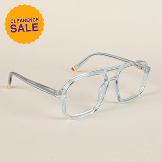 EyeJack Flare Sky Blue Square Eyeglasses for Men & Women (XY31017GE1595-C11)