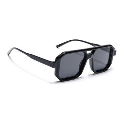 Eyejack Black Hexagonal Sunglasses for Men & Women (ZN3903CL2162)