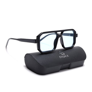 Eyejack Black Hexagonal Sunglasses for Men & Women (ZN3903CL2163)