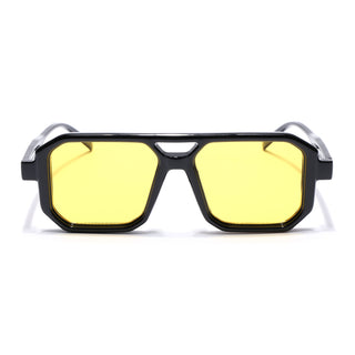 Eyejack Black Hexagonal Sunglasses for Men & Women (ZN3903CL2165)