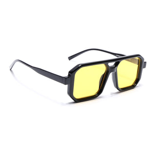 Eyejack Black Hexagonal Sunglasses for Men & Women (ZN3903CL2165)