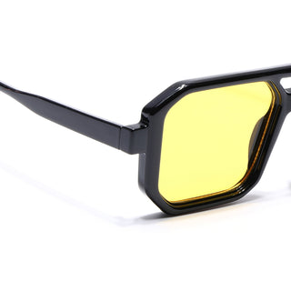 Eyejack Black Hexagonal Sunglasses for Men & Women (ZN3903CL2165)