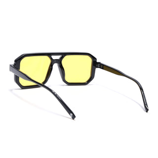 Eyejack Black Hexagonal Sunglasses for Men & Women (ZN3903CL2165)