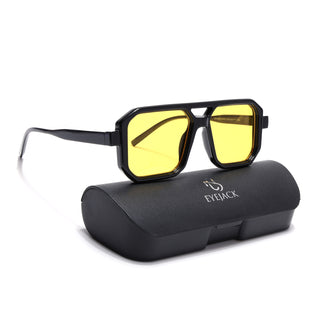 Eyejack Black Hexagonal Sunglasses for Men & Women (ZN3903CL2165)