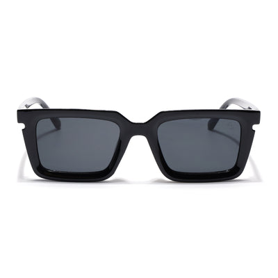Eyejack Shine Black Rectangle Sunglasses for Men & Women (ZN3908CL2166)