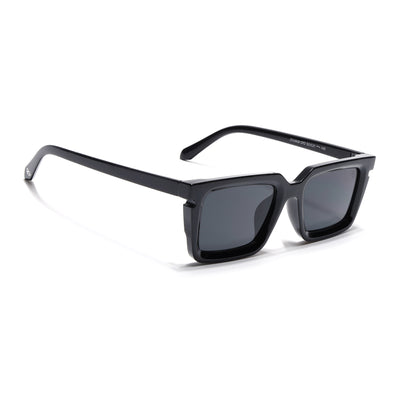 Eyejack Shine Black Rectangle Sunglasses for Men & Women (ZN3908CL2166)