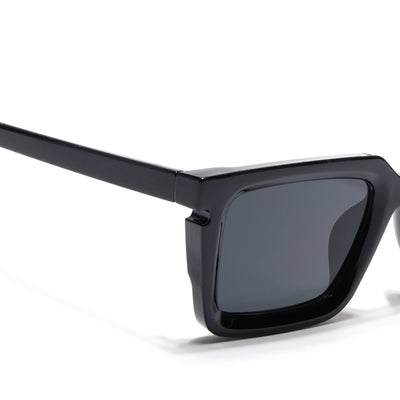 Eyejack Shine Black Rectangle Sunglasses for Men & Women (ZN3908CL2166)