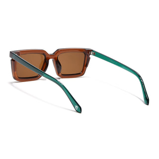 Eyejack Brown Rectangle Sunglasses for Men & Women (ZN3908CL2168)