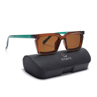 Eyejack Brown Rectangle Sunglasses for Men & Women (ZN3908CL2168)