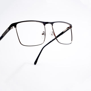 EyeJack DISK Grey & Silver Square Eyeglasses for Men & Women (128615CL246-C3)