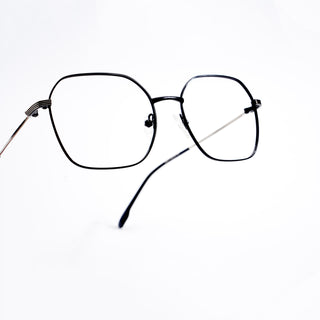 EyeJack DISK Black Geometric Eyeglasses for Men & Women (128611CL224-C1)