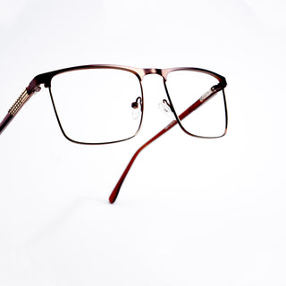 EyeJack DISK Brown & Golden Square Eyeglasses for Men & Women (128615CL247-C4)