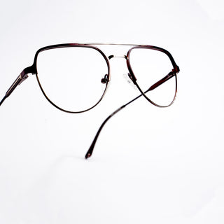 EyeJack DISK Brown & Silver Aviator Eyeglasses for Men & Women (128601CL171-C4)