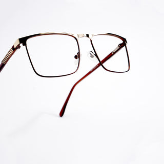 EyeJack DISK Golden & Brown Square Eyeglasses for Men & Women (128615CL248-C5)