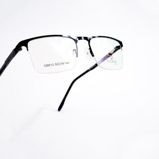 EyeJack DISK Shine Black Half Rim Eyeglasses for Men & Women (128613CL235-C2)