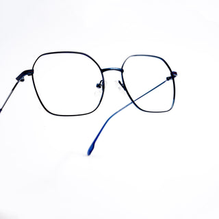 EyeJack DISK Black & Blue Geometric Eyeglasses for Men & Women (128611CL227-C4)