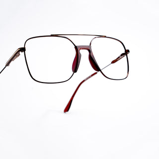 EyeJack DISK Brown & Golden Wayfarer Eyeglasses for Men & Women (128606CL199-C4)