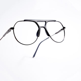 EyeJack DISK Black & Grey Wayfarer Eyeglasses for Men & Women (128602CL175-C2)