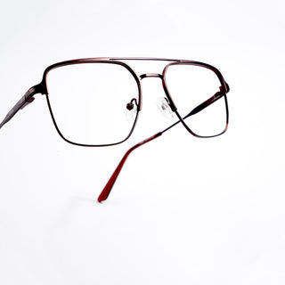 EyeJack DISK Brown & Grey Wayfarer Eyeglasses for Men & Women (128605CL194-C5)