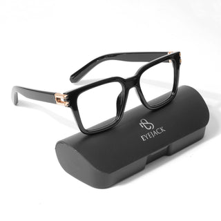 EyeJack Astra Shine Black Square Eyeglasses for Men & Women (82102MG4954-C1)