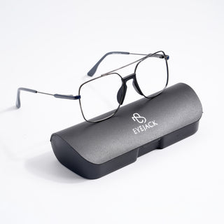 EyeJack DISK Grey & Black Wayfarer Eyeglasses for Men & Women (128606CL200-C5)