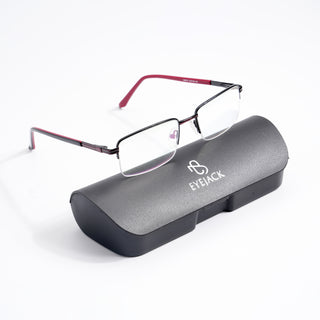 EyeJack DISK Brown & Black Half Rim Eyeglasses for Men & Women (128612CL232-C4)