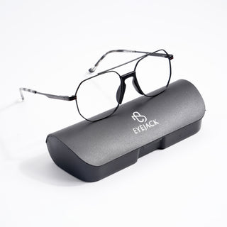 EyeJack DISK Black Wayfarer Eyeglasses for Men & Women (128608CL207-C1)