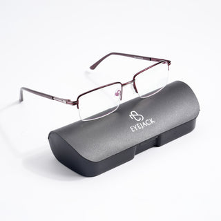 EyeJack DISK Brown Half Rim Eyeglasses for Men & Women (128612CL233-C5)