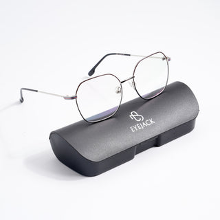 EyeJack DISK Black & Grey Geometric Eyeglasses for Men & Women (128611CL228-C5)