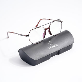 EyeJack DISK Brown Wayfarer Eyeglasses for Men & Women (128608CL211-C5)