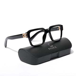 EyeJack Astra Shine Black Square Eyeglasses for Men & Women (82110CL586-C1)