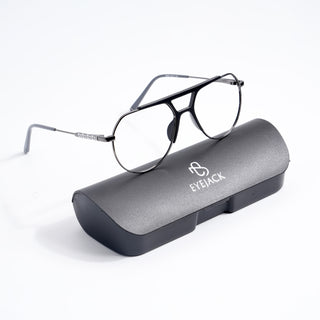 EyeJack DISK Black & Grey Wayfarer Eyeglasses for Men & Women (128602CL175-C2)