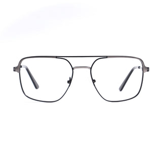 EyeJack DISK Black & Grey Wayfarer Eyeglasses for Men & Women (128605CL192-C3)