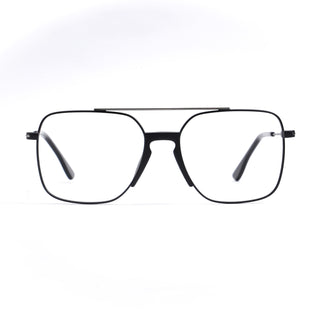 EyeJack DISK Black & Grey Wayfarer Eyeglasses for Men & Women (128606CL197-C2)