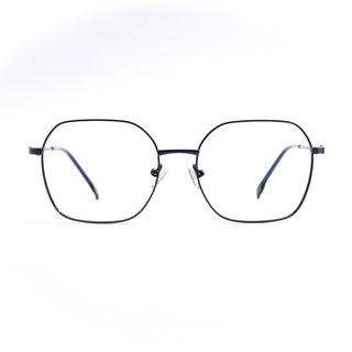 EyeJack DISK Black & Blue Geometric Eyeglasses for Men & Women (128611CL227-C4)