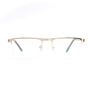 EyeJack DISK Golden Half Rim Eyeglasses for Men & Women (128613CL237-C4)