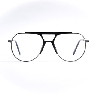 EyeJack DISK Black & Grey Wayfarer Eyeglasses for Men & Women (128602CL175-C2)