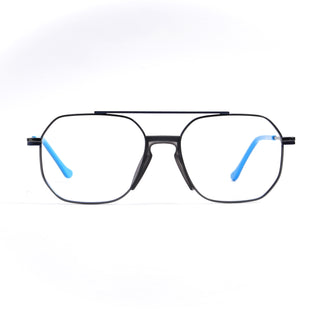 EyeJack DISK Grey & Blue Wayfarer Eyeglasses for Men & Women (128608CL212-C6)