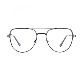 EyeJack DISK Grey & Black Aviator Eyeglasses for Men & Women (128601CL169-C2)