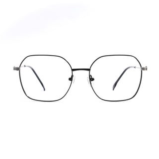 EyeJack DISK Black Geometric Eyeglasses for Men & Women (128611CL224-C1)