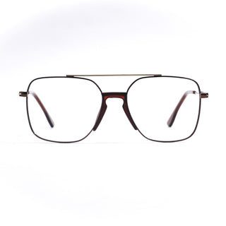 EyeJack DISK Brown & Golden Wayfarer Eyeglasses for Men & Women (128606CL199-C4)