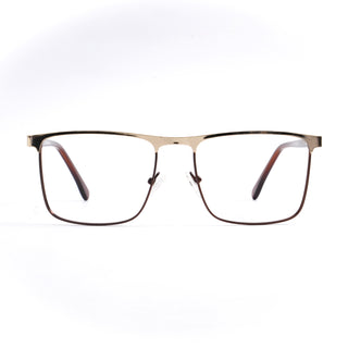 EyeJack DISK Golden & Brown Square Eyeglasses for Men & Women (128615CL248-C5)