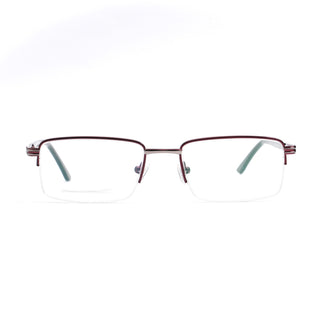 EyeJack DISK Brown Half Rim Eyeglasses for Men & Women (128612CL233-C5)