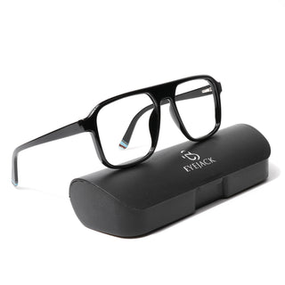 EyeJack Astra Shine Black Square Eyeglasses for Men & Women (TR6602CL74-C1)