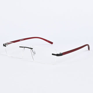 Goeye Black Rimless Rectangle Eyeglasses for Men & Women (BG98109GE1181)