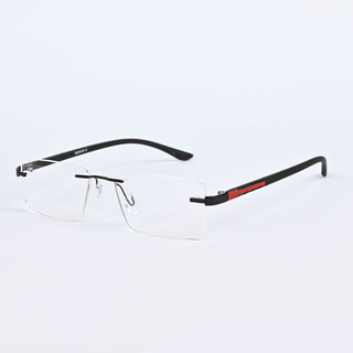 Goeye Black Rimless Rectangle Eyeglasses for Men & Women (BG98102GE1107)